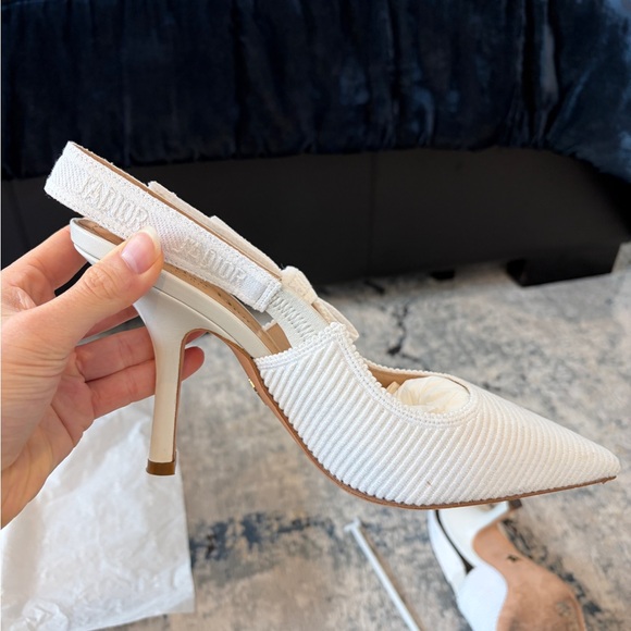 J’Adior sling back pump white cotton embroidery - Picture 7 of 15